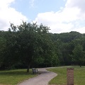 campus walking paths by the bluffs