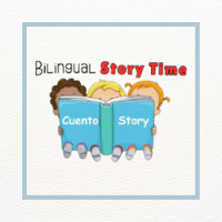 Image that reads bilingual story time