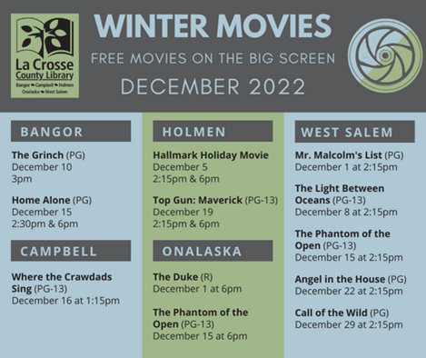 Image of the movie listings for December