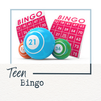 Image of bingo card and the words teen bingo
