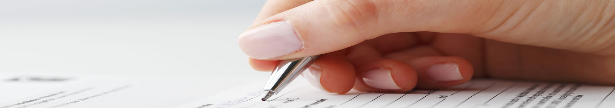 hand with a pen